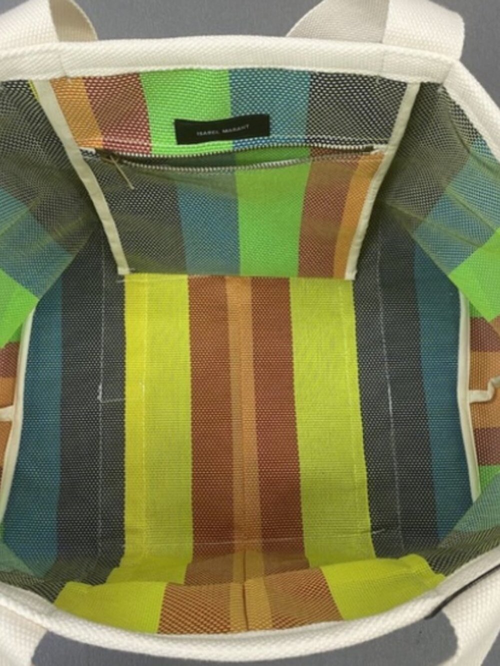 Isabel Marant Green Striped Tote Bag - Picture 4 of 4